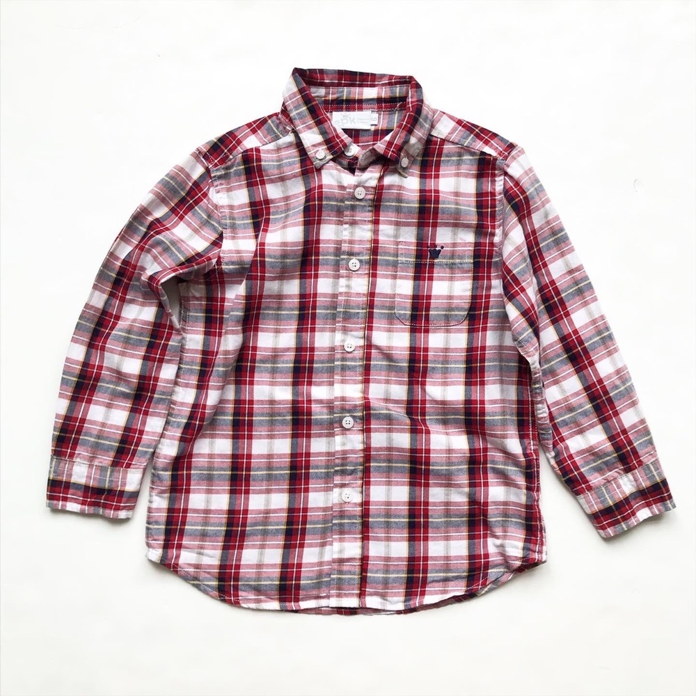 epk plaid button down shirt EUC 6Y